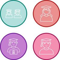 Graduates and Female Graduate Icon vector