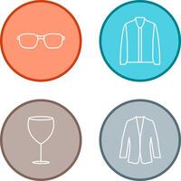 lentes y chaqueta icono vector