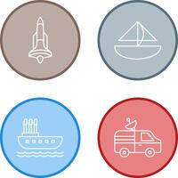 Rocket and Small Yacht Icon vector