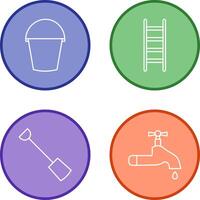 Water Bucket and Ladder Icon vector