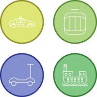 Police Car and Cable Car Icon vector