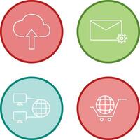 Upload to Cloud and Message Settings Icon vector