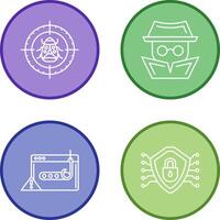 Bug Target and Hacker Icon vector