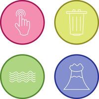 danger of hand press and garbage Icon vector