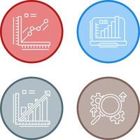 Graph and Laptop Icon vector