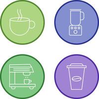 Hot Coffee and Coffee Blender Icon vector