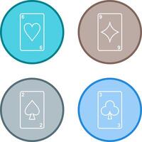 heart cards and diamonds card Icon vector