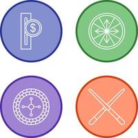 slot for coins and roulette With arrows Icon vector