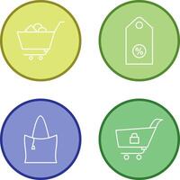 shopping cart and discount tag Icon vector