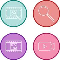 find pictures and magnifier Icon vector