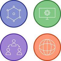 nodes and network setting Icon vector