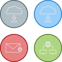 download from cloud upload to cloud Icon vector