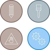 pencil and Brush Icon vector