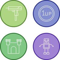 Gun and 1UP Icon vector