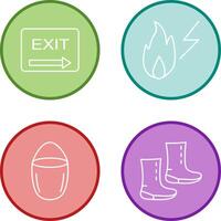 exit and electricity fire Icon vector