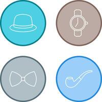 Hat and Watch Icon vector