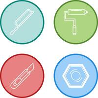 Hacksaw and Paint Roller Icon vector