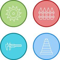 Saw Blade and Fence Icon vector