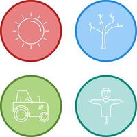 Sun and Tree Icon vector