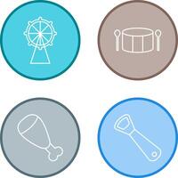 Ferris Wheel and Drum Icon vector