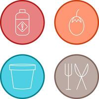 Vegetable plant and Pesticide Icon vector