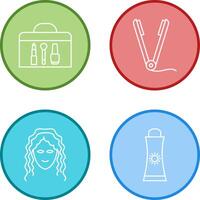 Cosmetics and Straightener Icon vector