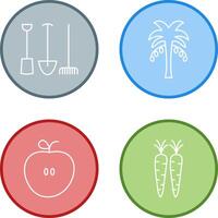 Gardening Tools and Palm tree Icon vector