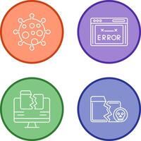 Virus and Error Code Icon vector