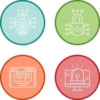 Global Malware and Cyber defence Icon vector