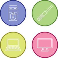 Cpu and Screw driver Icon vector