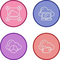 Network and Laptop Icon vector