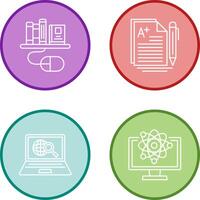 Digital Library and Essay Icon vector