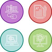 Digital Library and Essay Icon vector