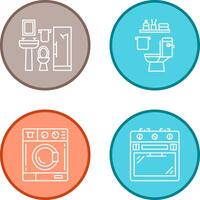 Bath and Toilet Icon vector