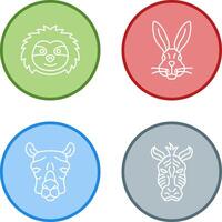 Sloth and Rabbit Icon vector