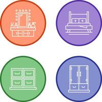 Dressing Table and Bed Icon vector