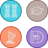 Column and Mortarboard Icon vector