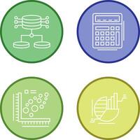 Structured Data and Calculator Icon vector