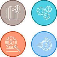 Chart Down and Settings Icon vector