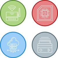 Wifi Router and Chip Icon vector