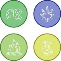 Cancer and Weed Icon vector