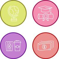 Globe and Graduation Icon vector