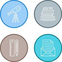 Telescope and BooksSnack and Money Icon vector