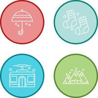 Umbrella and Winter Socks Icon vector