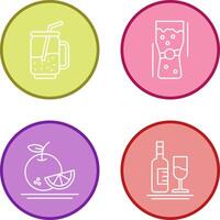 cóctel y medio litro de cerveza icono vector