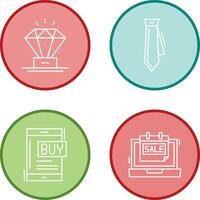 Diamond and Tie Icon vector