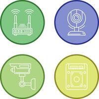 Router and Web Cam Icon vector