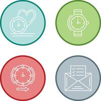 Love and Wrist Watch Icon vector