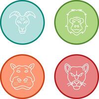 Goat and Gorilla Icon vector