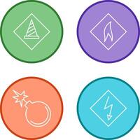 under construction and flammable material Icon vector